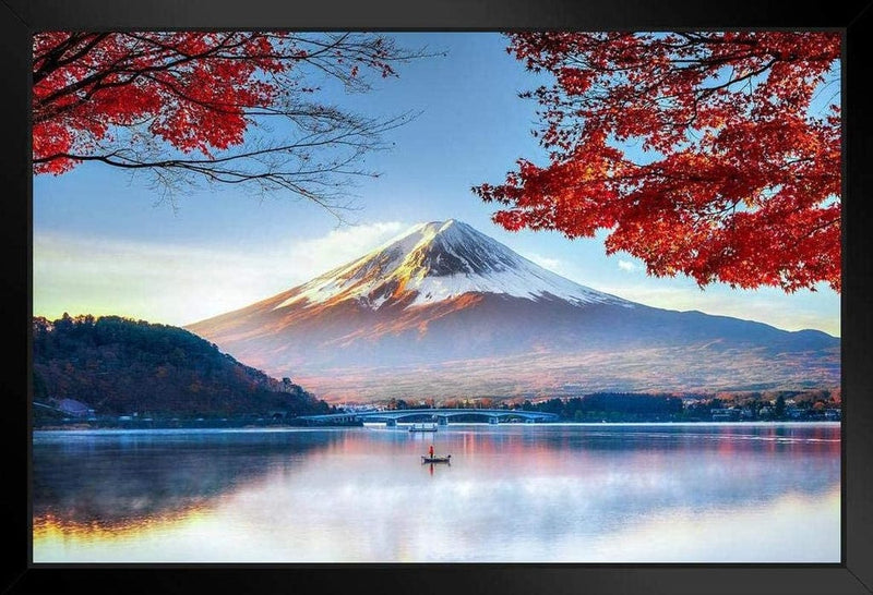 Mount Fuji Honshu Island Japan in Autumn Photo Photograph Cool Wall Decor Art Print Poster 36X24 Home & Garden > Decor > Artwork > Posters, Prints, & Visual Artwork Poster Foundry Framed Art 8x12 