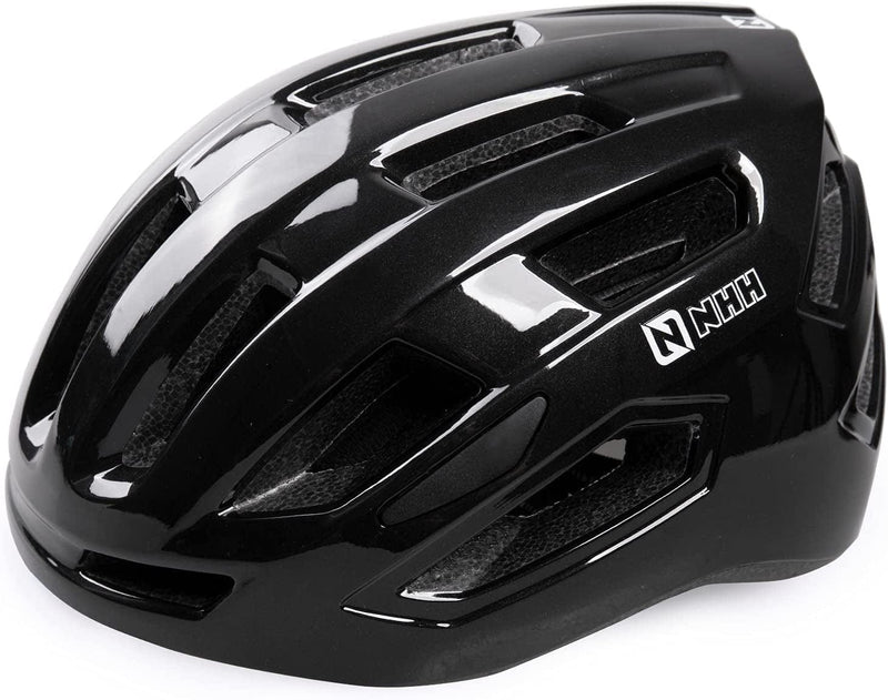 NHH Adult Bike Helmet - Cpsc-Compliant Bicycle Cycling Helmet Lightweight Breathable and Adjustable Helmet for Men and Women Commuters and Road Cycling Sporting Goods > Outdoor Recreation > Cycling > Cycling Apparel & Accessories > Bicycle Helmets NHH Glossy Black  