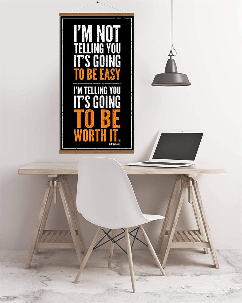 NOFICHE Arthur Williams Inspirational Print Quote Poster Motivational Positive Wall Art Office Classroom Living Room Decor (With Frame 16X30 Inch) 11 Home & Garden > Decor > Artwork > Posters, Prints, & Visual Artwork NOFICHE   