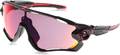 Oakley Men's OO9290 Jawbreaker Shield Sunglasses Sporting Goods > Outdoor Recreation > Cycling > Cycling Apparel & Accessories Oakley Matte Black W. Red/Prizm Road 131 Millimeters 