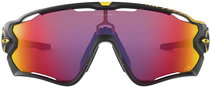 Oakley Men's OO9290 Jawbreaker Shield Sunglasses Sporting Goods > Outdoor Recreation > Cycling > Cycling Apparel & Accessories Oakley Matte Black W. Yellow/Prizm Road 31 Millimeters 