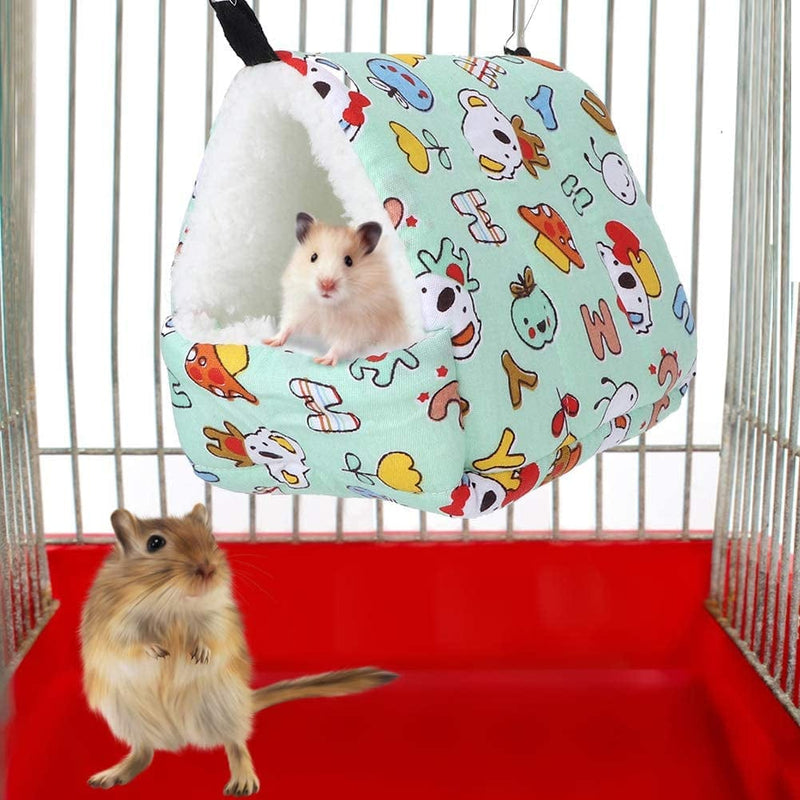 OKJHFD Winter Warm Guiea Pig Tent Bed Small Pet Hanging Hammock Bed Nests Cage Accessories Hamster Bedding Hideout Playing Sleeping,Green (M) Animals & Pet Supplies > Pet Supplies > Bird Supplies > Bird Cages & Stands OKJHFD8q3um-2   