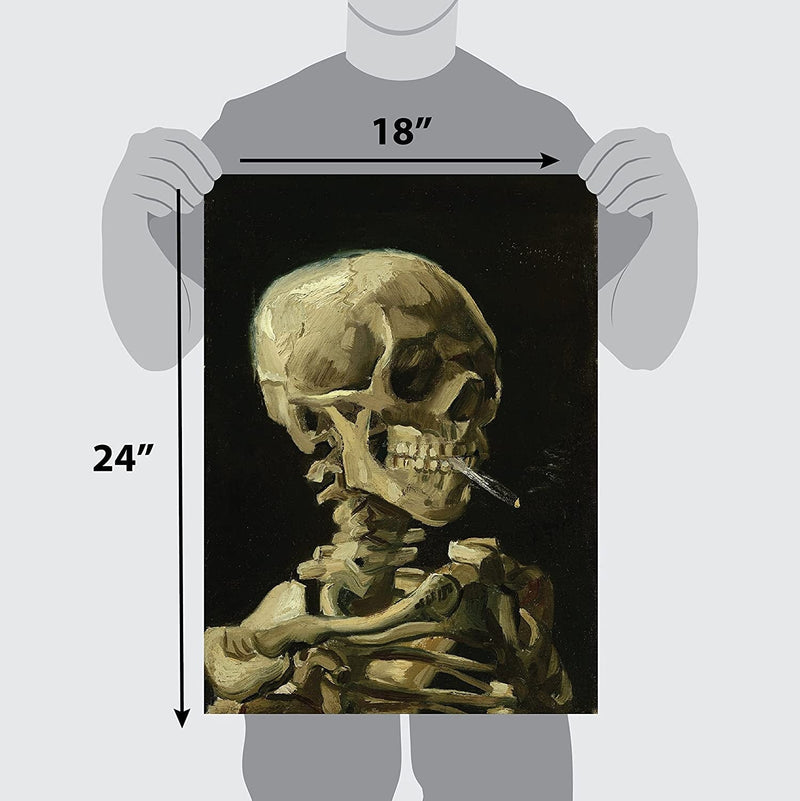 Palace Learning Vincent Van Gogh (Skull with Cigarette, 1885) Art Poster Print - 18 X 24 Laminated - Van Gogh Skeleton