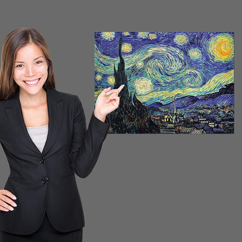 Palacelearning the Starry Night 1889 by Vincent Van Gogh - Fine Art Poster - Wall Art Print (Laminated, 18" X 24") Home & Garden > Decor > Artwork > Posters, Prints, & Visual Artwork PalaceLearning   