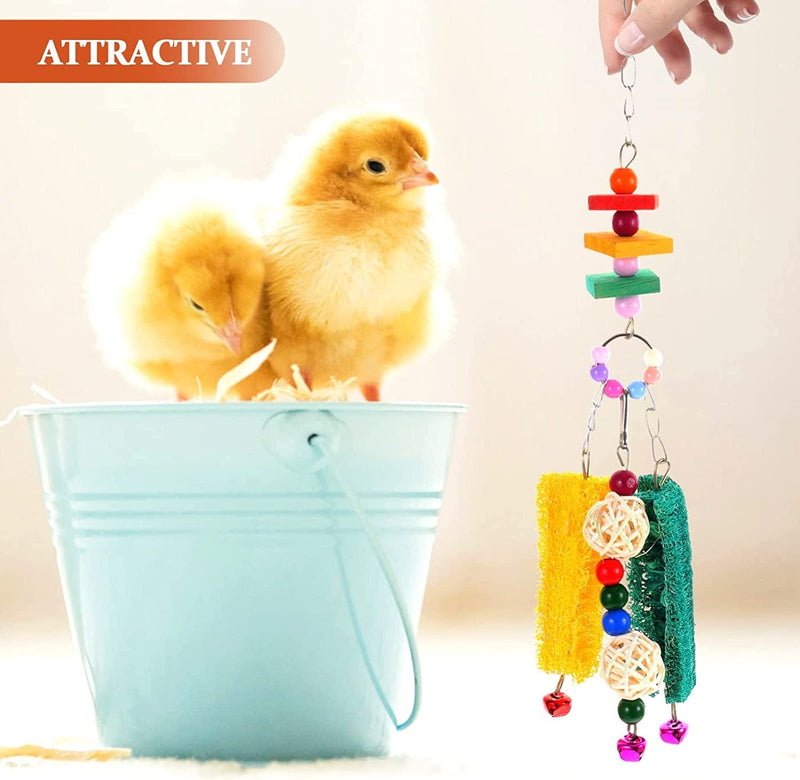 PATKAW Birds Wooden Swing Toys Chicken Veggies Skewer and Fruit Holder Parrot Xylophone Toy Hanging Feeder for Chicken Hens Bird Parrot Rooster Bird Cage Accessories 6Pcs Animals & Pet Supplies > Pet Supplies > Bird Supplies > Bird Cages & Stands PATKAW   