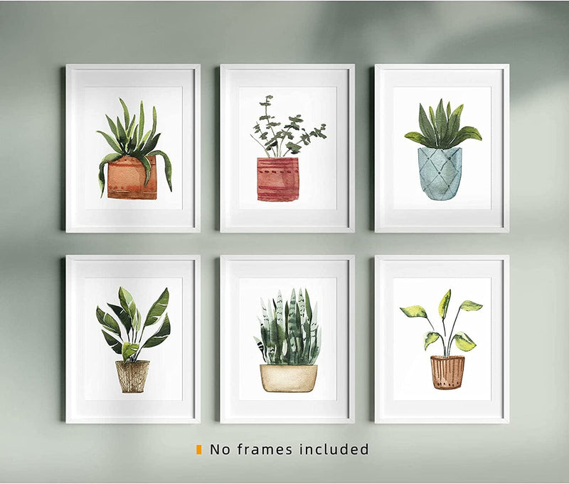 Plant Prints Wall Art Poster Boho Decor for Living Room, 8X10 Unframed Poster Canvas Prints Set of 6, Plant Posters Aesthetic Green Decor Home & Garden > Decor > Artwork > Posters, Prints, & Visual Artwork A ART·ZONE   