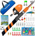 PLUSINNO Kids Fishing Pole, Portable Telescopic Fishing Rod and Reel Combo Kit - with Spincast Fishing Reel Tackle Box for Boys, Girls, Youth Sporting Goods > Outdoor Recreation > Fishing > Fishing Rods PLUSINNO Orange 1.8M 5.91FT 