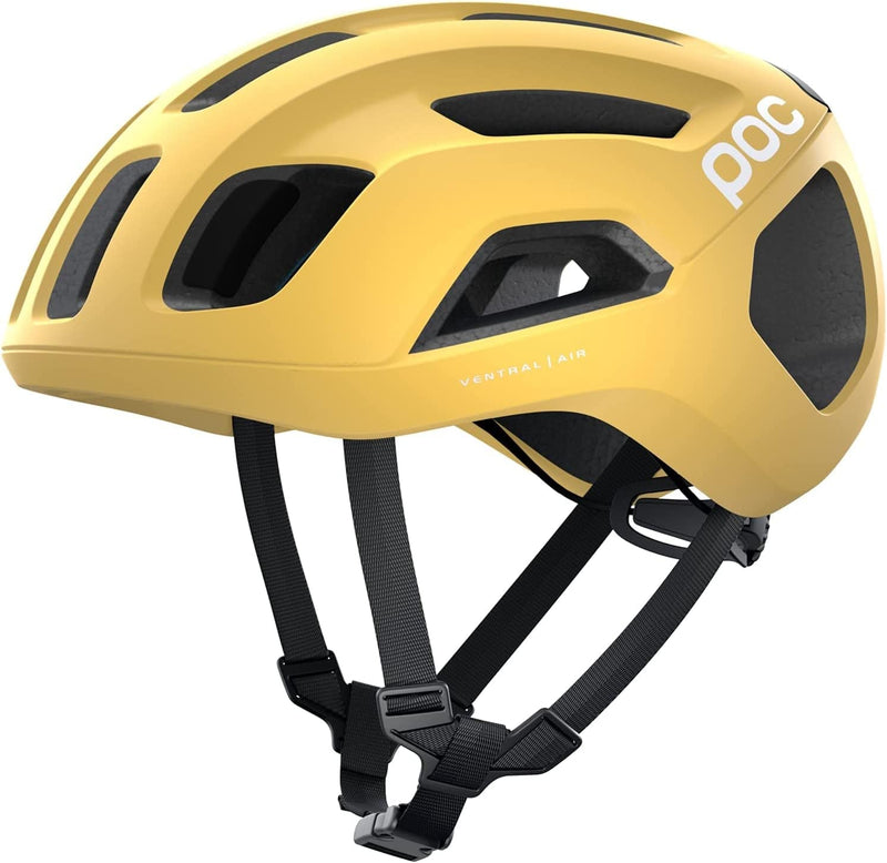 POC, Ventral Air Spin Bike Helmet for Road Cycling Sporting Goods > Outdoor Recreation > Cycling > Cycling Apparel & Accessories > Bicycle Helmets POC Sulfur Yellow Matte Small 