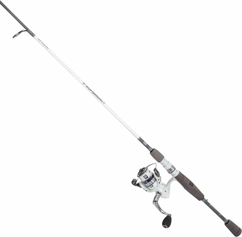 Profishiency 6FT - 7FT Lightweight 2-Piece Spinning Rod and Reel Combos - Variety of Lengths, Actions, & Features - Fiberglass, IM6 & IM7 Graphite Fishing Rods Sporting Goods > Outdoor Recreation > Fishing > Fishing Rods ProFISHiency 6ft 3in Grey/White Combo  