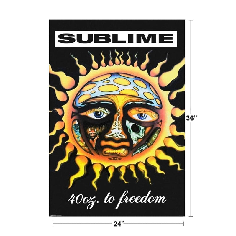 Pyramid America Sublime 40 Oz to Freedom Music Band Poster Debut Album Sunny Mushroom Face Trippy Cool Wall Decor Art Print Poster 24X36 Home & Garden > Decor > Artwork > Posters, Prints, & Visual Artwork Pyramid America   