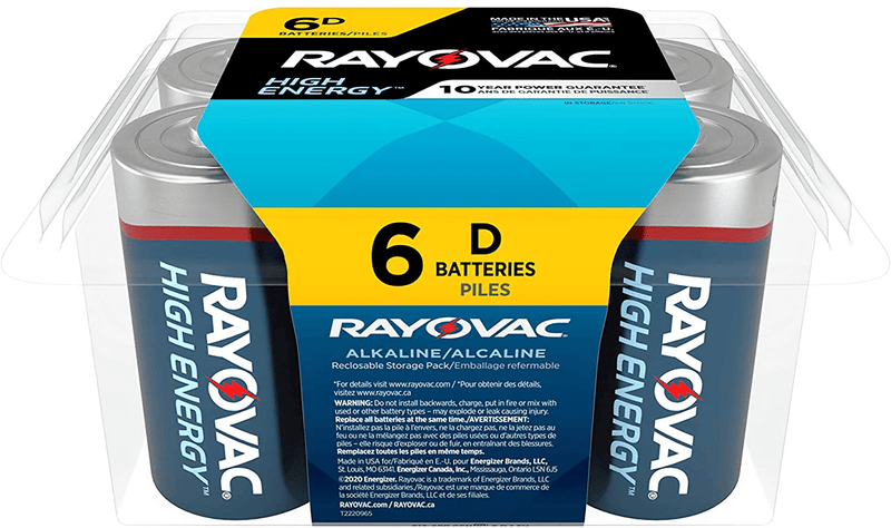 Rayovac D Batteries, Alkaline D Cell Batteries (12 Battery Count) Electronics > Electronics Accessories > Power > Batteries Rayovac D, 6 Count  
