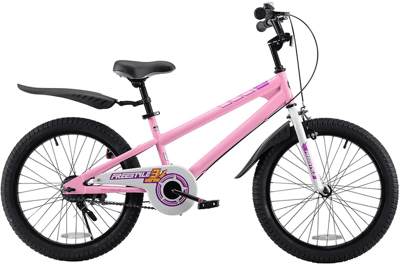 RoyalBaby Kids Bike Boys Girls Freestyle Bicycle 12 14 16 Inch with Training Wheels, 16 18 20 with Kickstand Child's Bike, Blue Red White Pink Green Orange Sporting Goods > Outdoor Recreation > Cycling > Bicycles Royalbaby Pink 20 Inch With Kickstand (Dual Hand Brakes) 