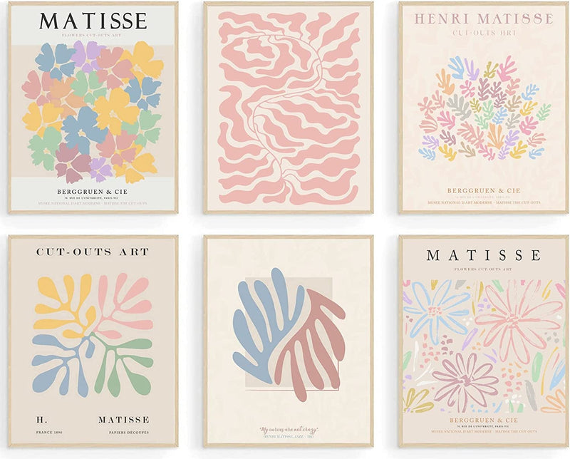 Sage Green Matisse Wall Art Prints, Abstract Matisse Wall Art Exhibition Posters, Minimalist Women Body Line Art Leaf Boho Art Prints, Matisse Paintings Pictures for Aesthetic Room,Bedroom, Living Room, Gallery Wall Decor（8X10Inch, Unframed) Home & Garden > Decor > Artwork > Posters, Prints, & Visual Artwork KBKBART Danish Pastel Matisse Wall Art-unframed 8x10 Inch 