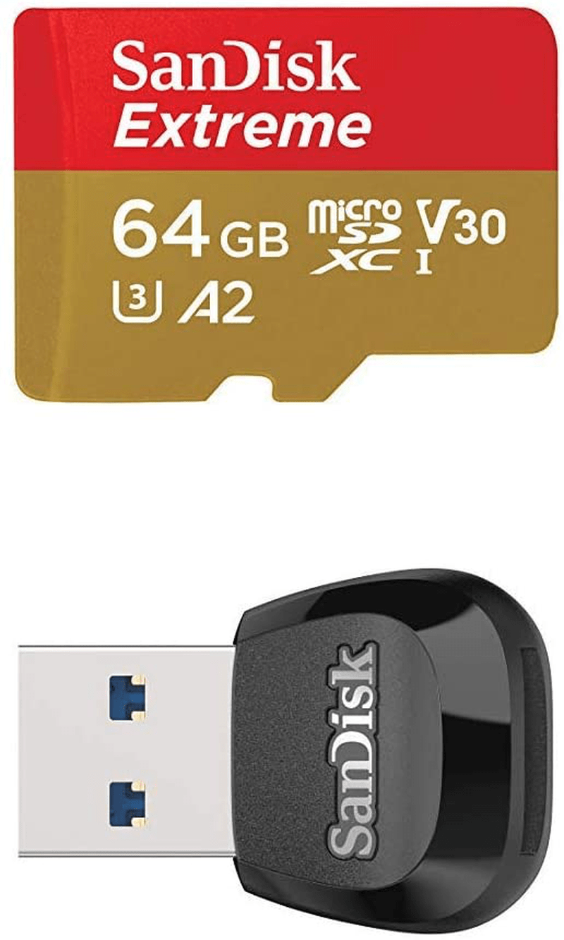 SanDisk 256GB Extreme MicroSDXC UHS-I Memory Card with Adapter - C10, U3, V30, 4K, A2, Micro SD - SDSQXA1-256G-GN6MA Electronics > Electronics Accessories > Memory > Flash Memory > Flash Memory Cards ‎Western Digital Technologies Inc. Card & Card Reader Bundle 64GB 