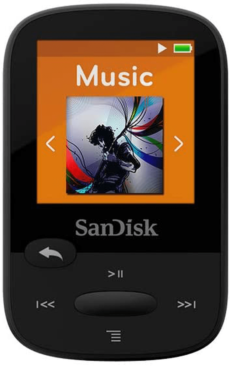 SanDisk 8GB Clip Jam MP3 Player, Black - microSD card slot and FM Radio - SDMX26-008G-G46K Electronics > Audio > Audio Players & Recorders > MP3 Players SanDisk Black 1.44” TFT-LCD 8GB