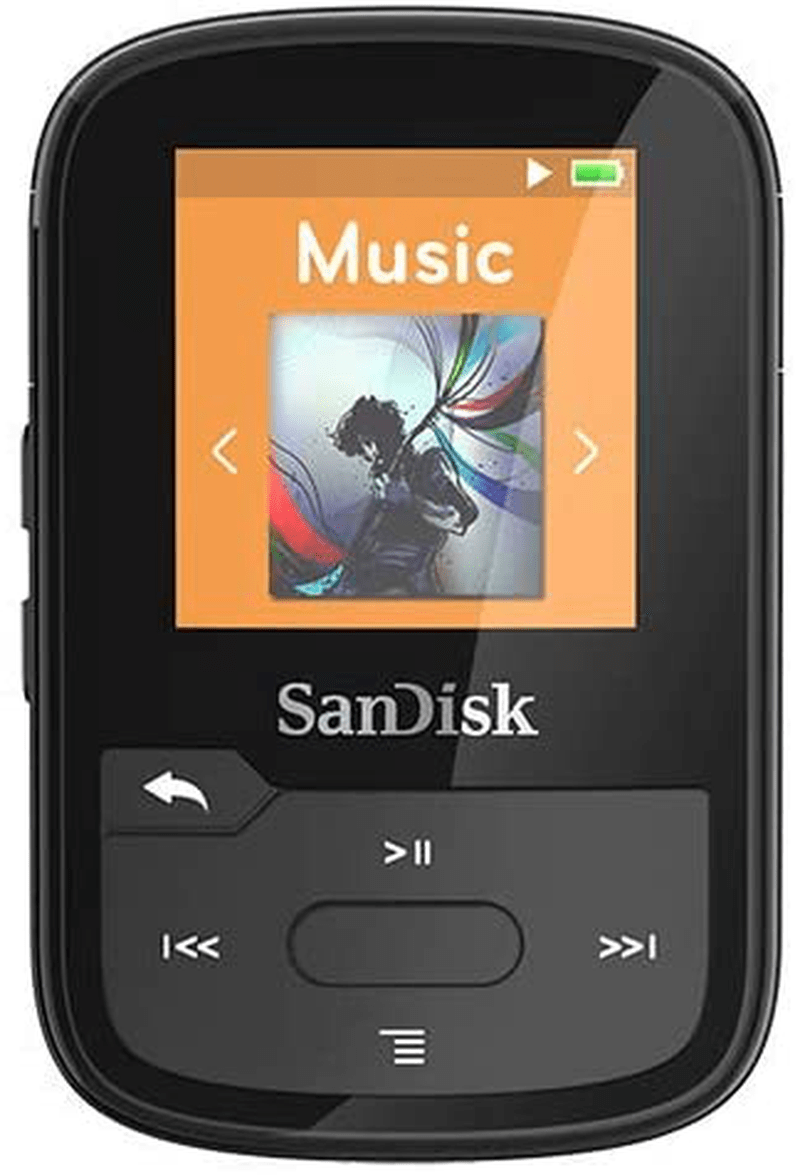 SanDisk 8GB Clip Jam MP3 Player, Black - microSD card slot and FM Radio - SDMX26-008G-G46K Electronics > Audio > Audio Players & Recorders > MP3 Players SanDisk Black 1.44” TFT-LCD w/Bluetooth 16GB