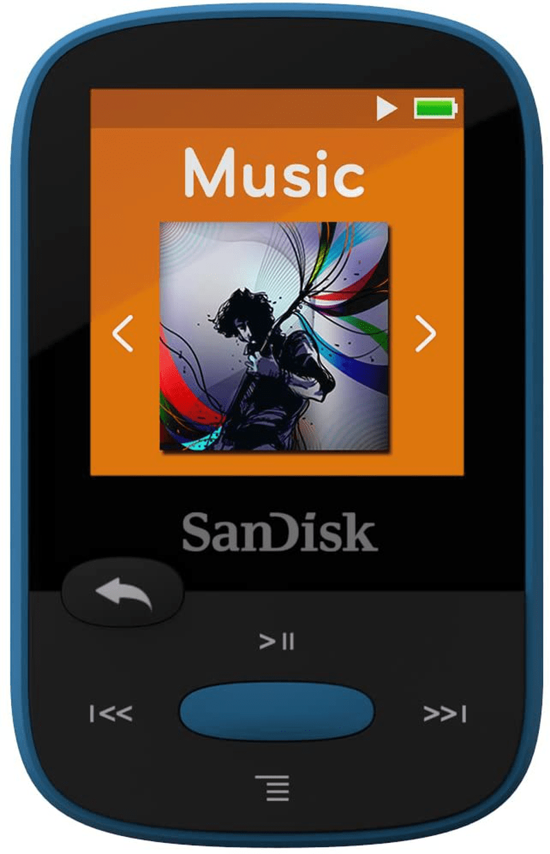 SanDisk 8GB Clip Jam MP3 Player, Black - microSD card slot and FM Radio - SDMX26-008G-G46K Electronics > Audio > Audio Players & Recorders > MP3 Players SanDisk Blue 1.44” TFT-LCD 8GB
