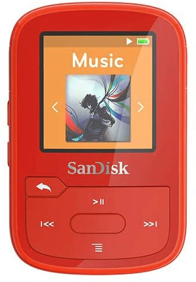 SanDisk 8GB Clip Jam MP3 Player, Black - microSD card slot and FM Radio - SDMX26-008G-G46K Electronics > Audio > Audio Players & Recorders > MP3 Players SanDisk Red 1.44” TFT-LCD w/Bluetooth 16GB