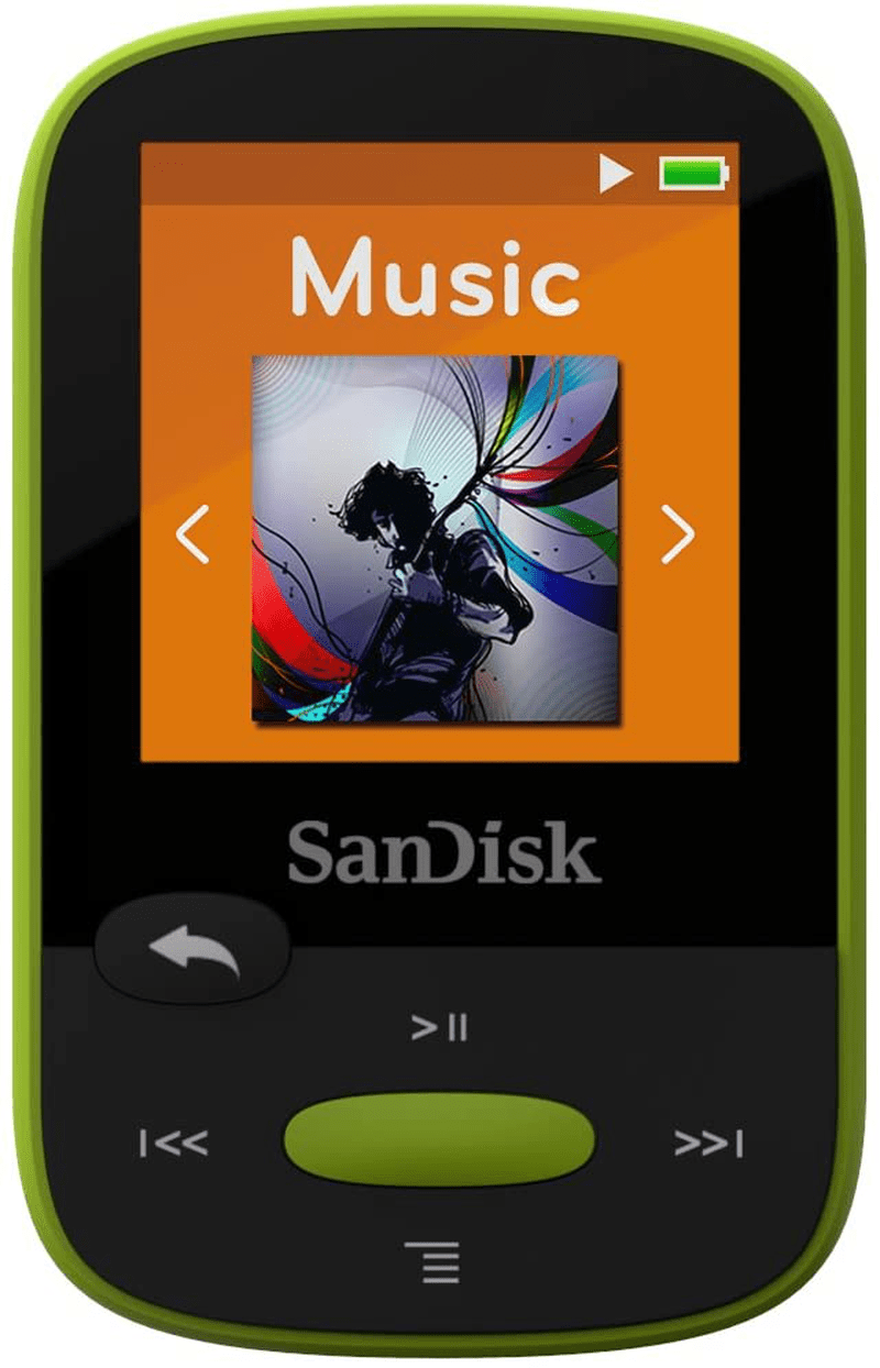 SanDisk 8GB Clip Jam MP3 Player, Black - microSD card slot and FM Radio - SDMX26-008G-G46K Electronics > Audio > Audio Players & Recorders > MP3 Players SanDisk Lime 1.44” TFT-LCD 8GB