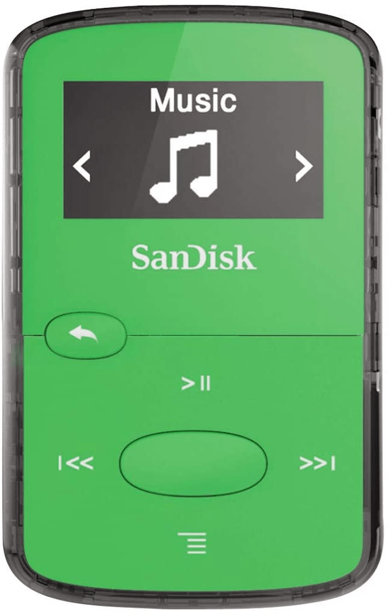 SanDisk 8GB Clip Jam MP3 Player, Black - microSD card slot and FM Radio - SDMX26-008G-G46K Electronics > Audio > Audio Players & Recorders > MP3 Players SanDisk Green 0.96” TFD-LCD 8GB