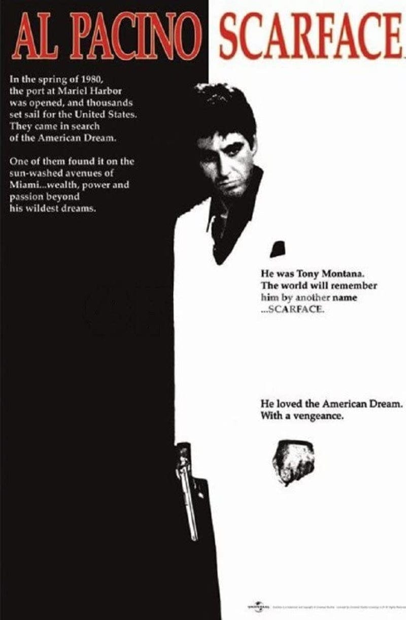 Scarface Movie (Al Pacino, Black and White) Poster Print - 24X36 Collections Poster Print, 24X36 Poster Print, 24X36 Home & Garden > Decor > Artwork > Posters, Prints, & Visual Artwork Poster Discount   