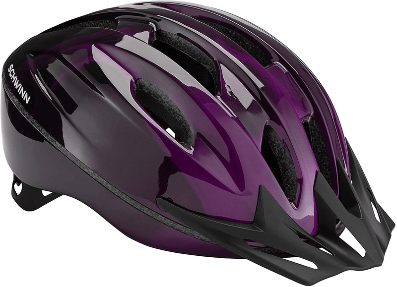 Schwinn Intercept Adult/Youth Bike Helmet, 10 Vents, Durable Micro Shell, Adjustable Dial Fit, Multiple Colors Sporting Goods > Outdoor Recreation > Cycling > Cycling Apparel & Accessories > Bicycle Helmets Schwinn Purple Adult 