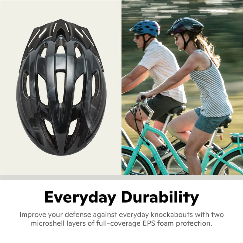 Schwinn Intercept Adult/Youth Bike Helmet, 10 Vents, Durable Micro Shell, Adjustable Dial Fit, Multiple Colors