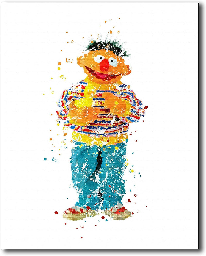 Sesame Street Watercolor Wall Art Poster Prints - Set of 6 Photos Elmo Big Bird Cookie Monster Burt Ernie Oscar the Grouch Home & Garden > Decor > Artwork > Posters, Prints, & Visual Artwork BigWig Prints   