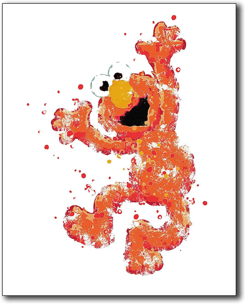 Sesame Street Watercolor Wall Art Poster Prints - Set of 6 Photos Elmo Big Bird Cookie Monster Burt Ernie Oscar the Grouch Home & Garden > Decor > Artwork > Posters, Prints, & Visual Artwork BigWig Prints   