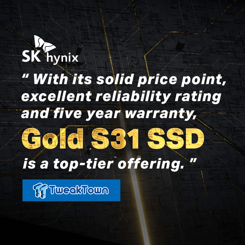 SK hynix Gold S31 SATA Gen3 2.5 inch Internal SSD | SSD 500GB | 500GB SATA | Up to 560MB/S | Solid State Drive | Compact 2.5' SSD Form Factor SK hynix SSD | Internal Solid State Drive | SATA SSD Electronics > Electronics Accessories > Computer Components > Storage Devices ‎SK hynix   