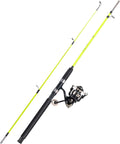 Sougayilang Fishing Rod and Reel Combo, 2-Piece Fishing Rod Combo, Durable Fiberglass Fishing Pole with Spinning Reel Combo Sporting Goods > Outdoor Recreation > Fishing > Fishing Rods Sougayilang Yellow-Fast-MH 6.9ft and 3000 reel 