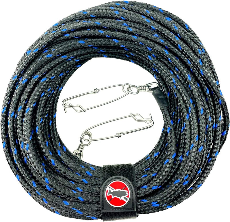 SPEARFISHING WORLD 3/8" Foam Filled Diamond Braid Polypropylene Float Line for Spearfishing and Water Sports Sporting Goods > Outdoor Recreation > Fishing > Fishing Lines & Leaders Spearfishing World Black/Blue 60FT 