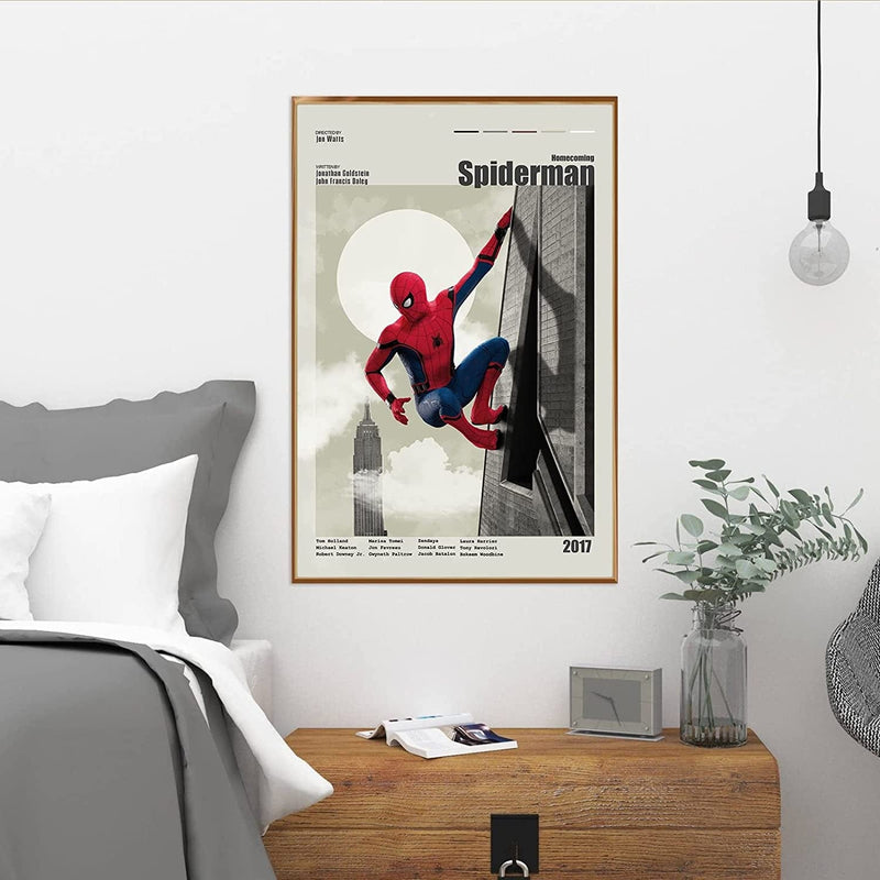 Spider Man Poster - 12*18 Inch Frameless Man Peter Hero Movie Poster Canvas Poster Wall Art Decor Print Picture Paintings Handmade Designed Movie Posters for Bedroom Decoration,Minimalist Abstract Posters for Room Aesthetic Home & Garden > Decor > Artwork > Posters, Prints, & Visual Artwork NEWB   