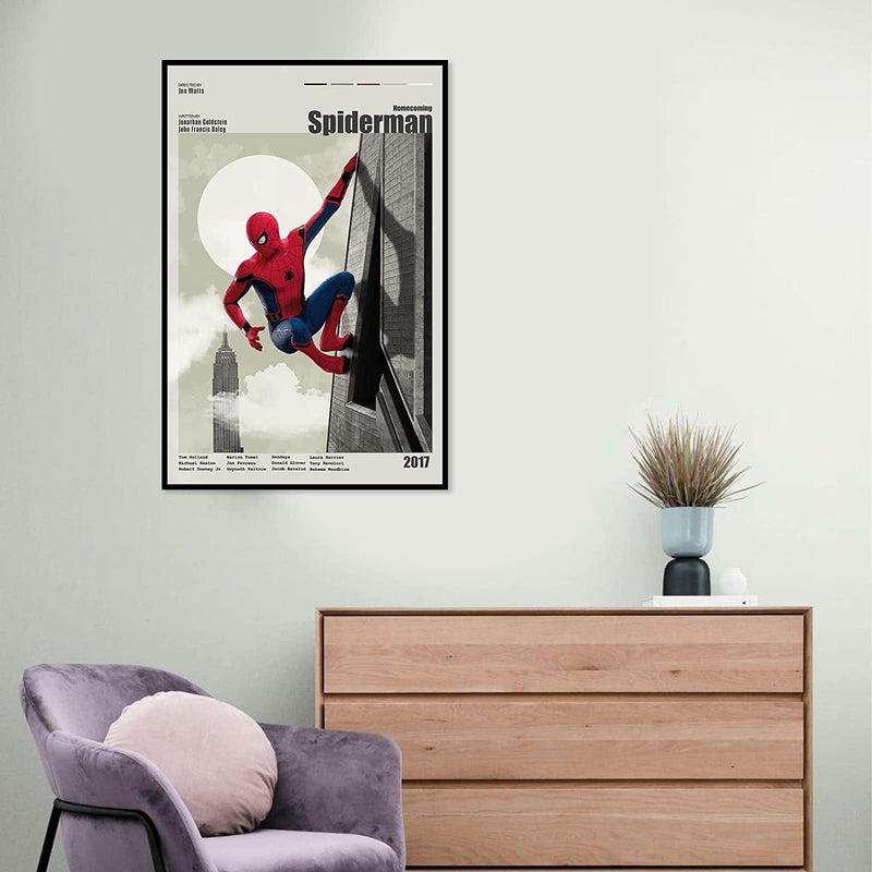 Spider Man Poster - 12*18 Inch Frameless Man Peter Hero Movie Poster Canvas Poster Wall Art Decor Print Picture Paintings Handmade Designed Movie Posters for Bedroom Decoration,Minimalist Abstract Posters for Room Aesthetic Home & Garden > Decor > Artwork > Posters, Prints, & Visual Artwork NEWB   