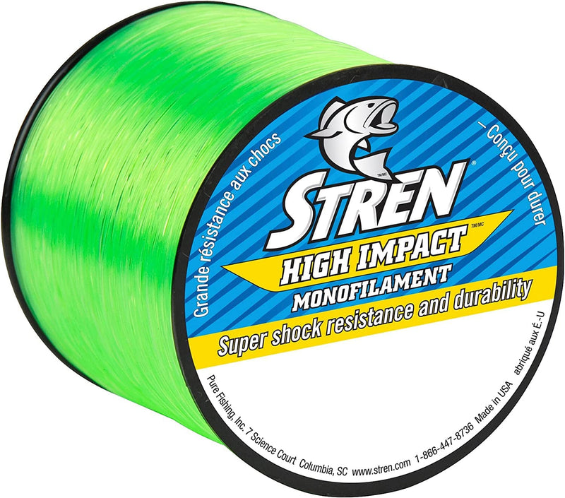 Stren High Impact Monofilament Fishing Line Sporting Goods > Outdoor Recreation > Fishing > Fishing Lines & Leaders Pure Fishing Hi-Vis Green 10 Pounds 1275 Yards