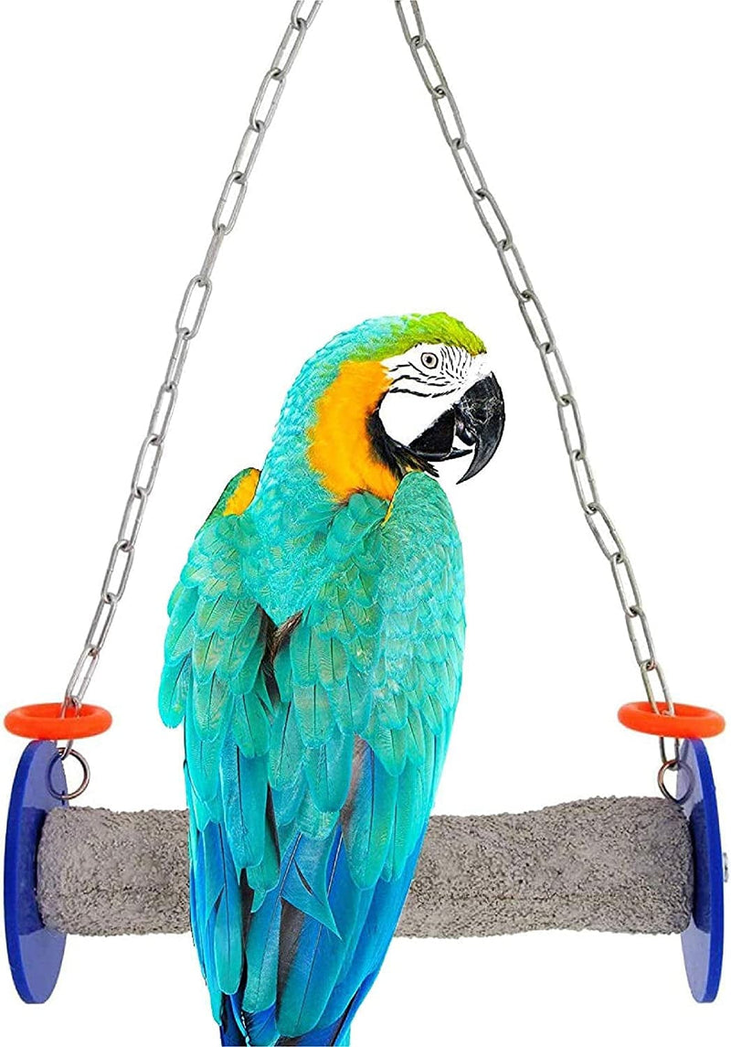 Sweet Feet and Beak Roll Bird Swing - Pumice Perch Bird Toys Trims Nails and Beaks, Safe and Non-Toxic Bird Cage Accessories for Small and Large Birds, Swinging Toys Birds Will Love, Medium 9 Inches Animals & Pet Supplies > Pet Supplies > Bird Supplies > Bird Cages & Stands Sweet Feet and Beak Blue 11.5" XLarge 