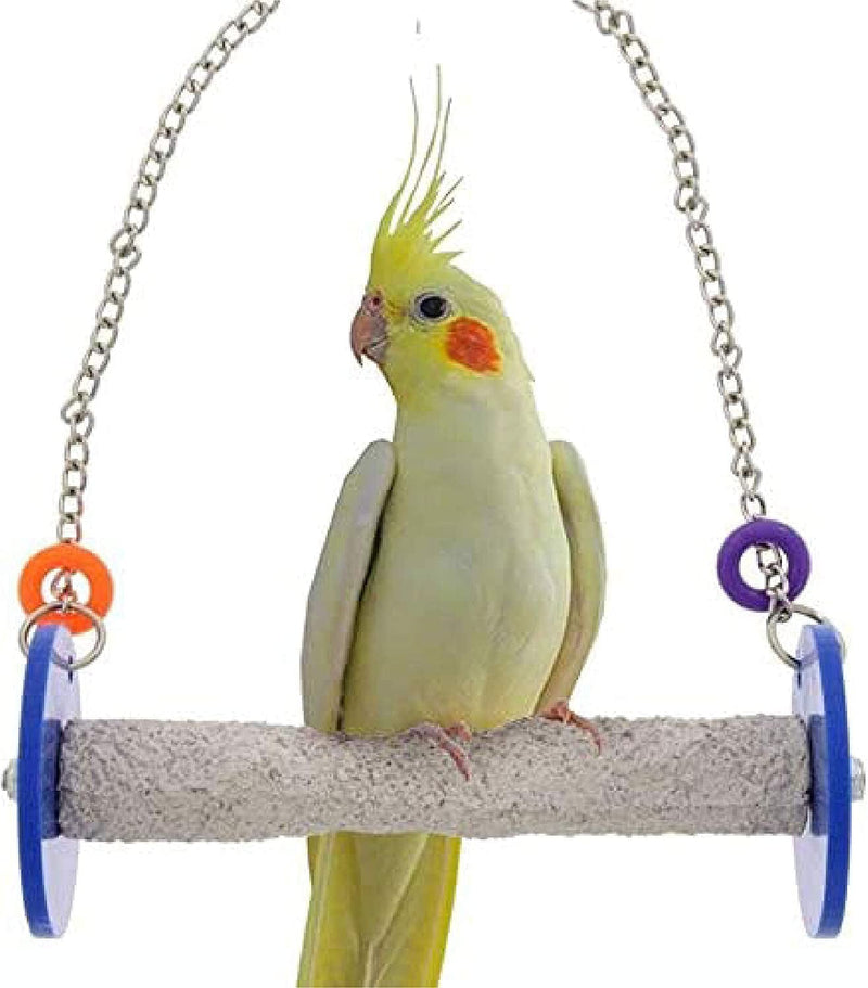 Sweet Feet and Beak Roll Bird Swing - Pumice Perch Bird Toys Trims Nails and Beaks, Safe and Non-Toxic Bird Cage Accessories for Small and Large Birds, Swinging Toys Birds Will Love, Medium 9 Inches Animals & Pet Supplies > Pet Supplies > Bird Supplies > Bird Cages & Stands Sweet Feet and Beak Blue 7.5" Small 