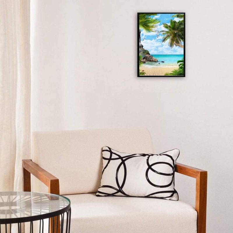 TANXM Romantic Beach Art Poster, Leaf Wall Art, Nature Wall Decor,Coconut Palm Coast Art Prints, Sea View Art Decor, Living Room Bedroom Home Wall Decor - No Frame,16"X24"(40.5 X 60.6 CM) Home & Garden > Decor > Artwork > Posters, Prints, & Visual Artwork TANXM   