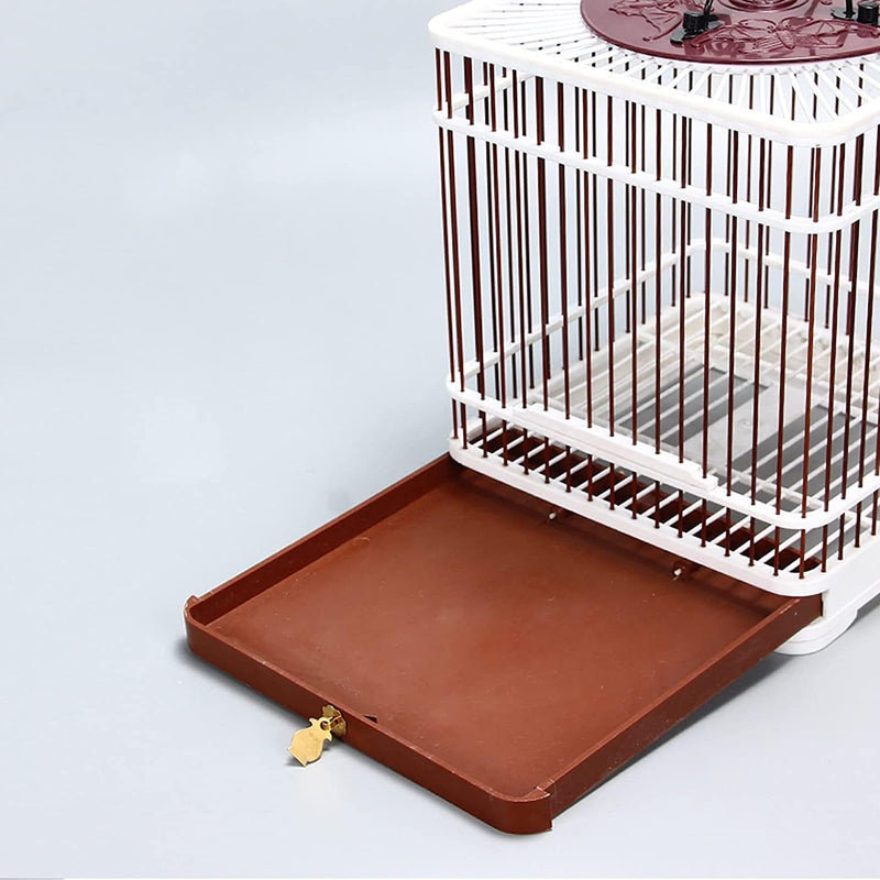 TOMYEUS Bird Cage New Model Steel Shellfish Cage Embroidery Dianchin Jade Yellow Bird Accessories Bath Cage Spring Drawer Pet Supplies (Color : B)