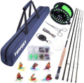TOPFORT Fly Fishing Rod and Reel Combo Starter Kit, 4 Piece Lightweight Ultra-Portable Graphite Fly Rod Complete Starter Package with Carrier Bag Sporting Goods > Outdoor Recreation > Fishing > Fishing Rods TOPFORT 5/6# 2.4m Fly Fishing Rod and Reel Combo  