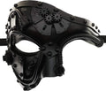 Ubauta Steampunk Metal Cyborg Venetian Mask, Masquerade Mask for Halloween Costume Party/Phantom of the Opera/Mardi Gras Ball Home & Garden > Decor > Artwork > Posters, Prints, & Visual Artwork Ubauta Black Punk Half Face Mask  
