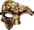 Ubauta Steampunk Metal Cyborg Venetian Mask, Masquerade Mask for Halloween Costume Party/Phantom of the Opera/Mardi Gras Ball Home & Garden > Decor > Artwork > Posters, Prints, & Visual Artwork Ubauta Gold Punk Half Face Mask  