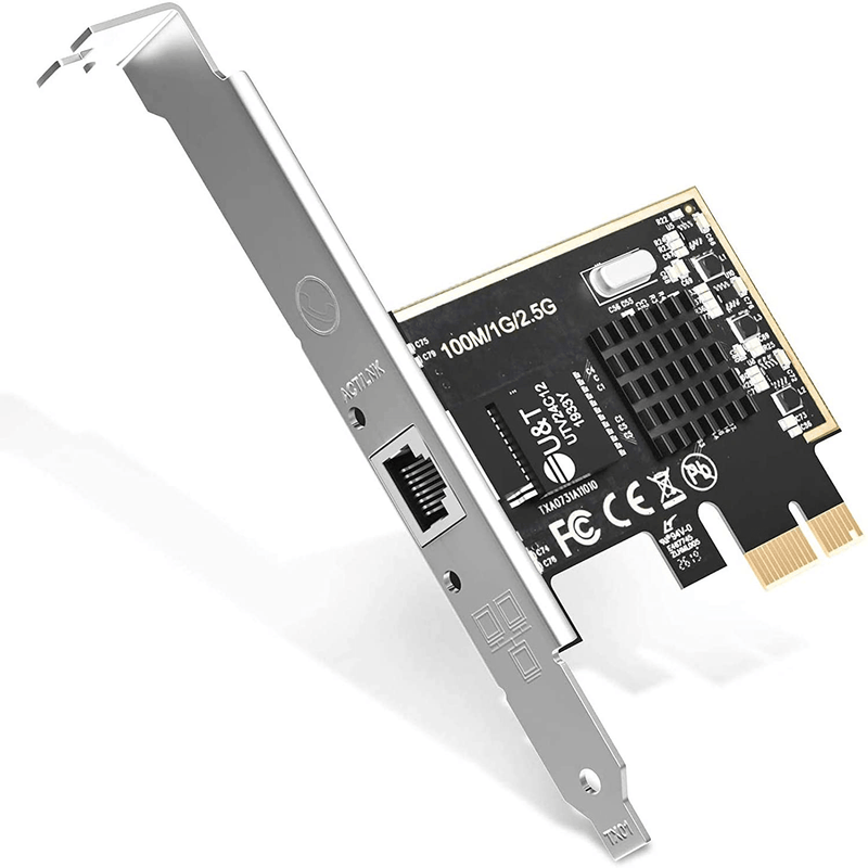 (Upgraded) 2.5GBase-T PCIe Network Adapter, 2500/1000/100Mbps PCI Express Gigabit Ethernet Card RJ45 LAN Controller Support Windows Server/Windows, Standard and Low-Profile Brackets Included  EDUP 2.5G-RTL8125  