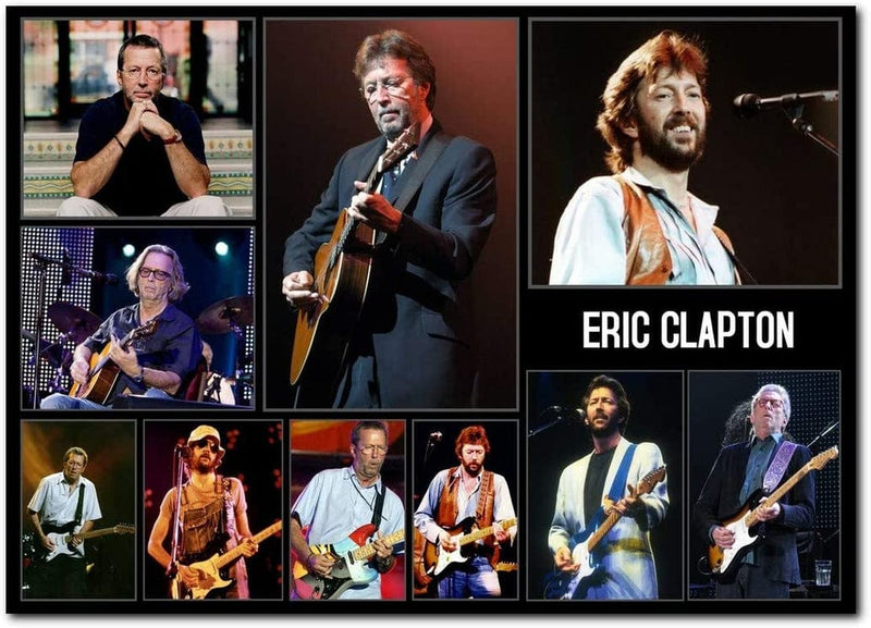 Wall Decor Eric Clapton Poster 24 X 36 Inches | Ready to Frame for Office, Living Room, Dorm, Kids Room, Bedroom, Studio | Full Sized Print | Collage Series Home & Garden > Decor > Artwork > Posters, Prints, & Visual Artwork Posters On The Wall   
