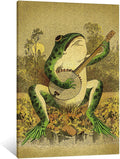 Walldeer Art Banjo Frog Poster Vintage Animal in the Moonlight Wall Art Canvas Painting Creativity Prints Picture for Living Room (Frog Playing Banjo,16X24Inch-Unframe) Home & Garden > Decor > Artwork > Posters, Prints, & Visual Artwork WallDeer Art Frog Playing Banjo 16x24inch-Framed 