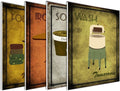 Wallsthatspeak Vintage Posters for Walls - Decorative Print Posters for Laundry Room and Home Use, Set of Four, Comes Already Framed Home & Garden > Decor > Artwork > Posters, Prints, & Visual Artwork WallsThatSpeak Mounted  