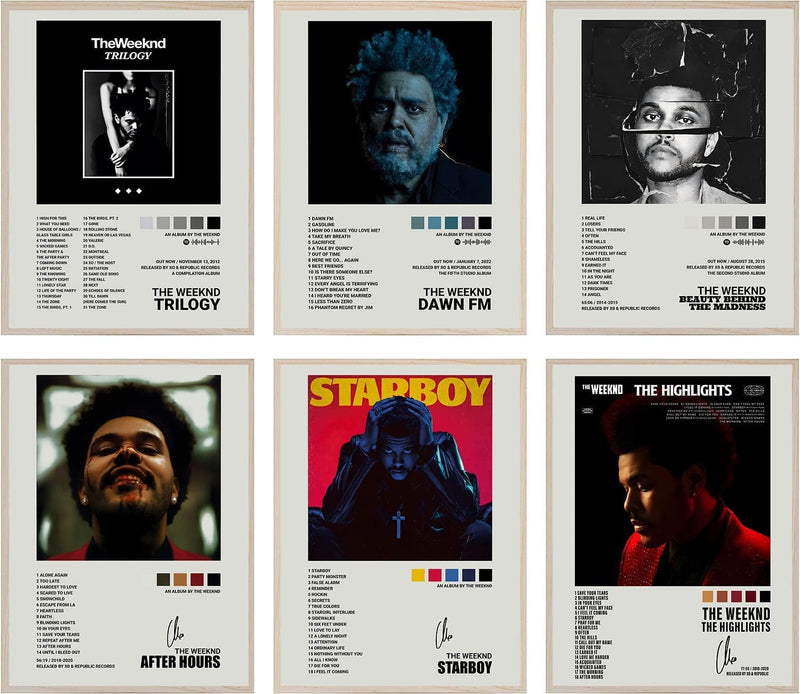 Withnotag Drake Signed Limited Posters Music Album Cover Posters Print Set of 6 Room Aesthetic Canvas Wall Art for Girl and Boy Teens Dorm Decor 8X10 Inch Unframed Home & Garden > Decor > Artwork > Posters, Prints, & Visual Artwork RRRStore weeknd  