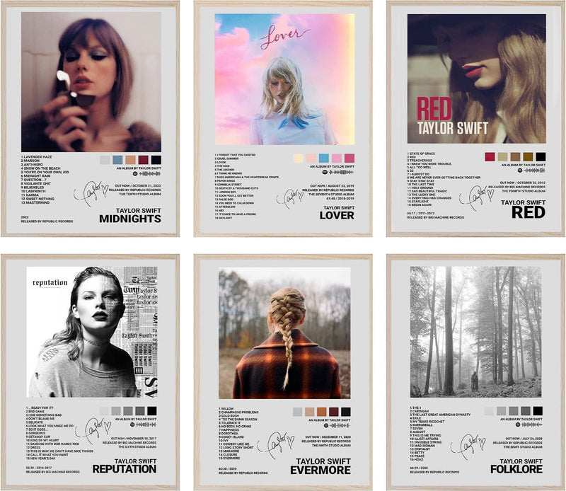 Withnotag Drake Signed Limited Posters Music Album Cover Posters Print Set of 6 Room Aesthetic Canvas Wall Art for Girl and Boy Teens Dorm Decor 8X10 Inch Unframed Home & Garden > Decor > Artwork > Posters, Prints, & Visual Artwork RRRStore Taylor Swift  