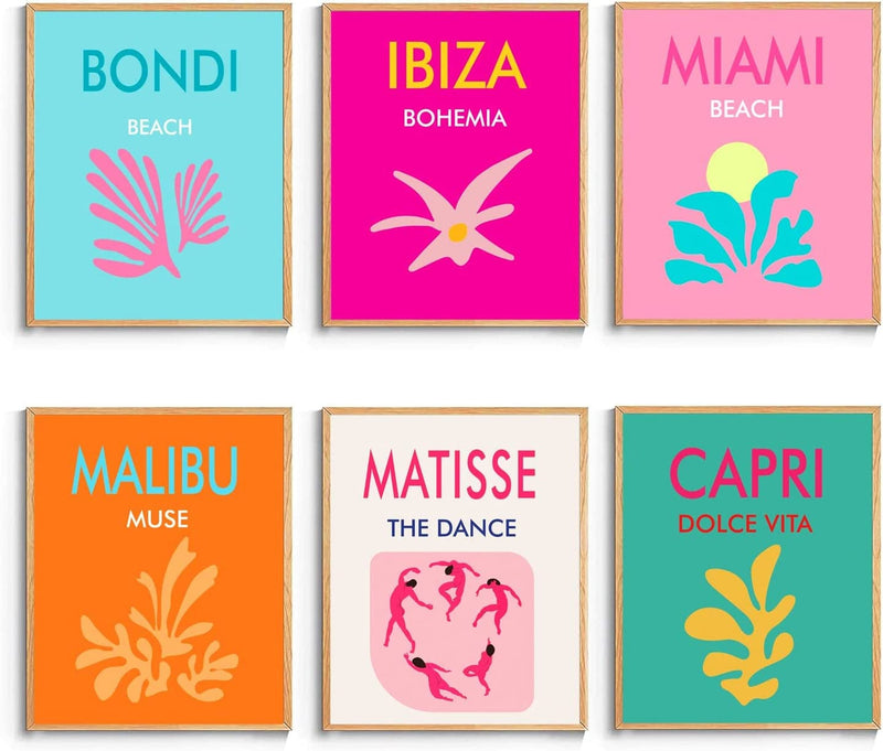 XBYGIMI Matisse Wall Art and Boho Wall Art Prints Unframed,Minimalist Aesthetic Wall Images Decor,Matisse Pink Print Set,Pink and Orange Wall Art,Boho Wall Posters for Room Aesthetic,8X10In, Set of 6 Home & Garden > Decor > Artwork > Posters, Prints, & Visual Artwork XBYGIMI Preppy  