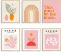XBYGIMI Matisse Wall Art and Boho Wall Art Prints Unframed,Minimalist Aesthetic Wall Images Decor,Matisse Pink Print Set,Pink and Orange Wall Art,Boho Wall Posters for Room Aesthetic,8X10In, Set of 6 Home & Garden > Decor > Artwork > Posters, Prints, & Visual Artwork XBYGIMI Matisse and Boho  